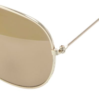 Gold tone pilot sunglasses